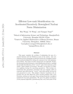 Efficient Low-rank Identification via Accelerated Iteratively Reweighted
  Nuclear Norm Minimization