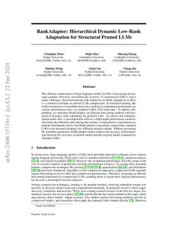 RankAdaptor: Hierarchical Dynamic Low-Rank Adaptation for Structural
  Pruned LLMs
