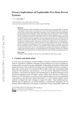 Privacy Implications of Explainable AI in Data-Driven Systems