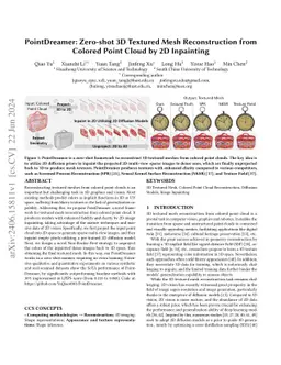 PointDreamer: Zero-shot 3D Textured Mesh Reconstruction from Colored Point Cloud