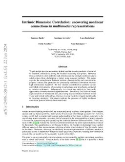 Intrinsic Dimension Correlation: uncovering nonlinear connections in multimodal representations