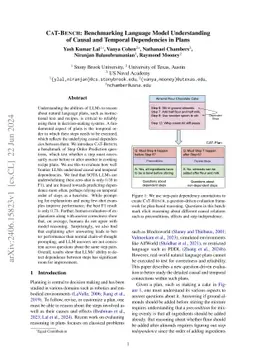 CaT-BENCH: Benchmarking Language Model Understanding of Causal and Temporal Dependencies in Plans