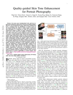 Quality-guided Skin Tone Enhancement for Portrait Photography