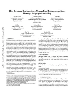 LLM-Powered Explanations: Unraveling Recommendations Through Subgraph
  Reasoning