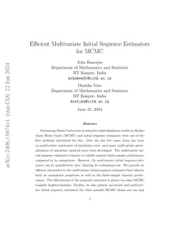 Efficient Multivariate Initial Sequence Estimators for MCMC