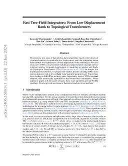 Fast Tree-Field Integrators: From Low Displacement Rank to Topological
  Transformers