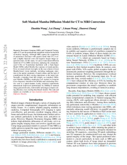 Soft Masked Mamba Diffusion Model for CT to MRI Conversion