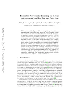 Federated Adversarial Learning for Robust Autonomous Landing Runway
  Detection