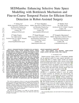SEDMamba: Enhancing Selective State Space Modelling with Bottleneck
  Mechanism and Fine-to-Coarse Temporal Fusion for Efficient Error Detection in
  Robot-Assisted Surgery