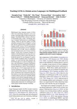 Teaching LLMs to Abstain across Languages via Multilingual Feedback