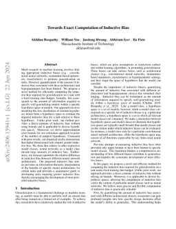 Towards Exact Computation of Inductive Bias