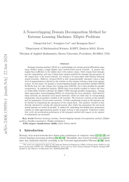 A Nonoverlapping Domain Decomposition Method for Extreme Learning
  Machines: Elliptic Problems