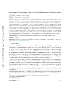 Learning with Noisy Ground Truth: From 2D Classification to 3D
  Reconstruction