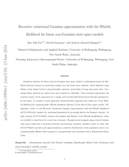 Recursive variational Gaussian approximation with the Whittle likelihood
  for linear non-Gaussian state space models