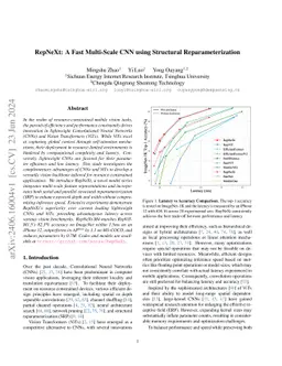 RepNeXt: A Fast Multi-Scale CNN using Structural Reparameterization