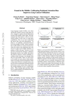 Found in the Middle: Calibrating Positional Attention Bias Improves Long
  Context Utilization