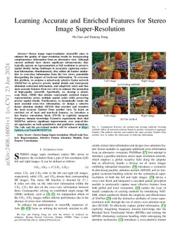Learning Accurate and Enriched Features for Stereo Image
  Super-Resolution