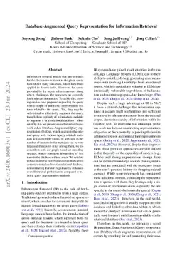 Database-Augmented Query Representation for Information Retrieval