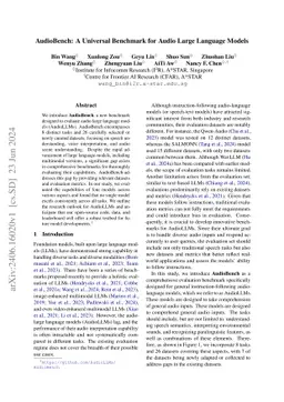 AudioBench: A Universal Benchmark for Audio Large Language Models