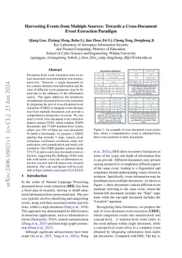 Harvesting Events from Multiple Sources: Towards a Cross-Document Event
  Extraction Paradigm