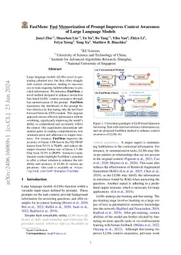 FastMem: Fast Memorization of Prompt Improves Context Awareness of Large
  Language Models