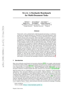 SEAM: A Stochastic Benchmark for Multi-Document Tasks