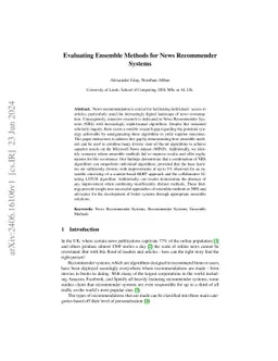 Evaluating Ensemble Methods for News Recommender Systems