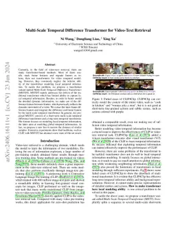 Multi-Scale Temporal Difference Transformer for Video-Text Retrieval