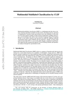 Multimodal Multilabel Classification by CLIP
