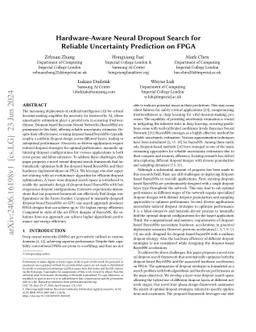 Hardware-Aware Neural Dropout Search for Reliable Uncertainty Prediction
  on FPGA