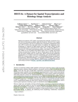 HEST-1k: A Dataset for Spatial Transcriptomics and Histology Image
  Analysis