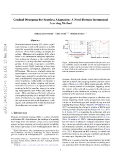 Gradual Divergence for Seamless Adaptation: A Novel Domain Incremental
  Learning Method