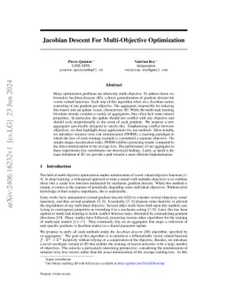 Jacobian Descent for Multi-Objective Optimization