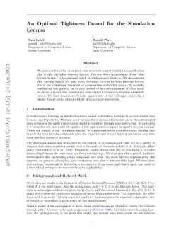 An Optimal Tightness Bound for the Simulation Lemma