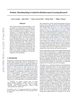 Position: Benchmarking is Limited in Reinforcement Learning Research