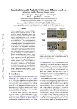 Repairing Catastrophic-Neglect in Text-to-Image Diffusion Models via
  Attention-Guided Feature Enhancement