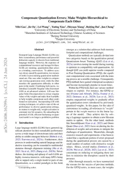 Compensate Quantization Errors: Make Weights Hierarchical to Compensate
  Each Other