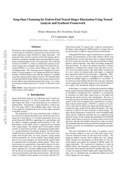 Song Data Cleansing for End-to-End Neural Singer Diarization Using
  Neural Analysis and Synthesis Framework