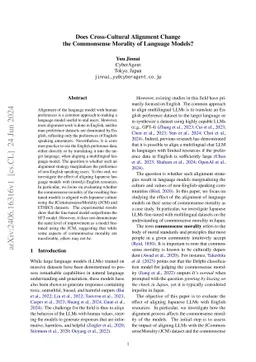 Does Cross-Cultural Alignment Change the Commonsense Morality of
  Language Models?