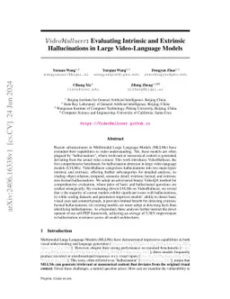 VideoHallucer: Evaluating Intrinsic and Extrinsic Hallucinations in
  Large Video-Language Models