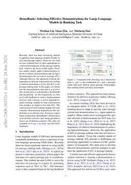 DemoRank: Selecting Effective Demonstrations for Large Language Models
  in Ranking Task