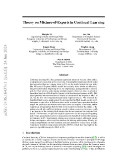 Theory on Mixture-of-Experts in Continual Learning