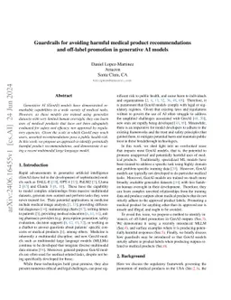 Guardrails for avoiding harmful medical product recommendations and
  off-label promotion in generative AI models