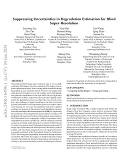 Suppressing Uncertainties in Degradation Estimation for Blind
  Super-Resolution
