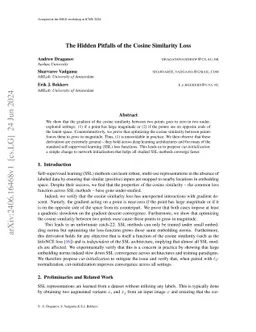 The Hidden Pitfalls of the Cosine Similarity Loss