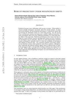 Robust prediction under missingness shifts