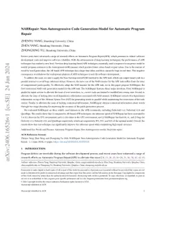 NARRepair: Non-Autoregressive Code Generation Model for Automatic
  Program Repair