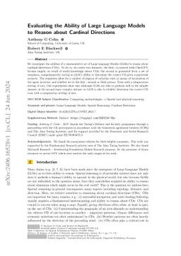 Evaluating the Ability of Large Language Models to Reason about Cardinal
  Directions