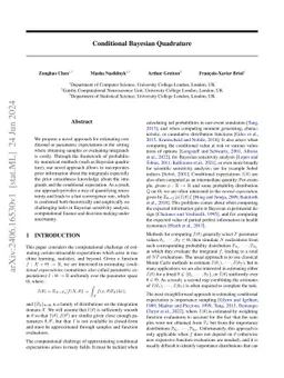 Conditional Bayesian Quadrature