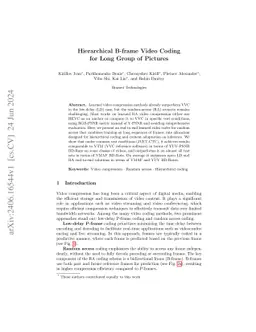 Hierarchical B-frame Video Coding for Long Group of Pictures